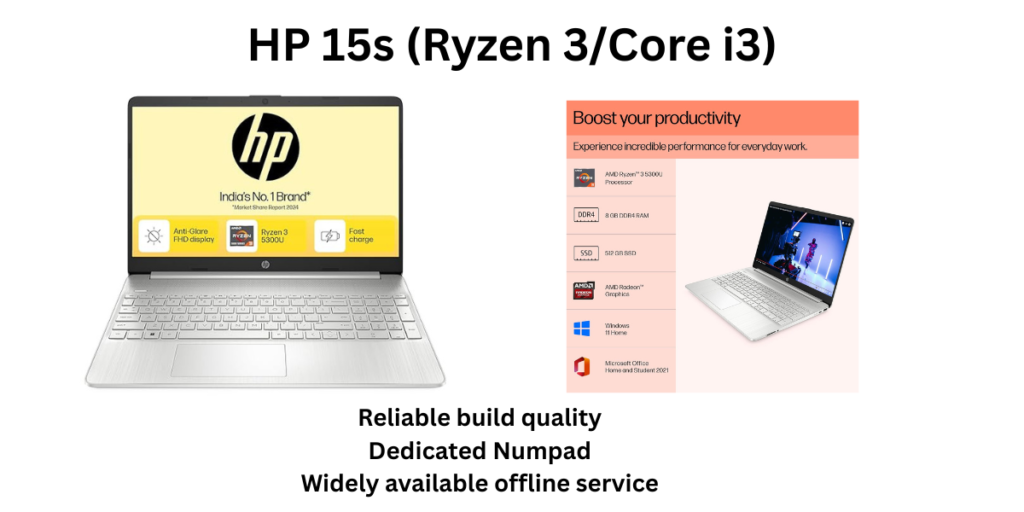 HP 15s (Ryzen 3Core i3)