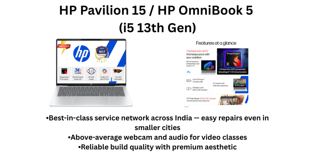 HP Pavilion 15 HP OmniBook 5 (i5 13th Gen) for Students