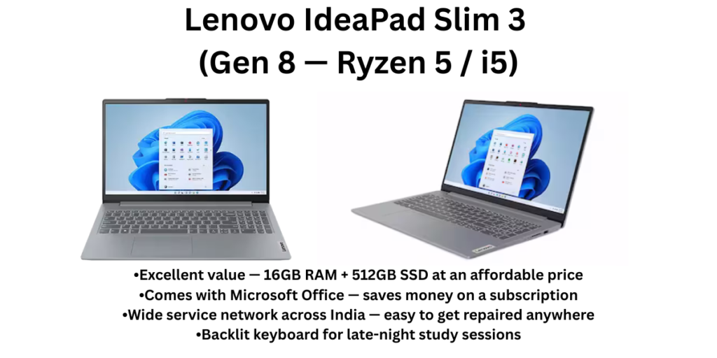 Lenovo IdeaPad Slim 3 (Gen 8 — Ryzen 5 i5)