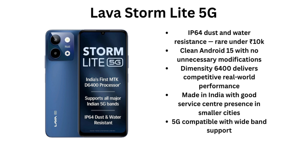 Lava Storm Lite 5G Best Smartphones Under ₹10,000