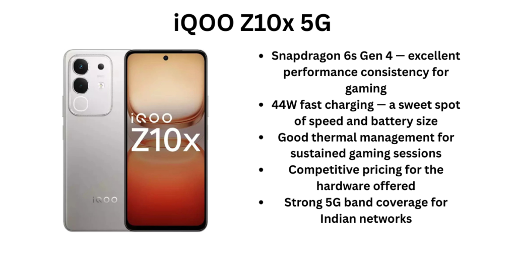 iQOO Z10x 5G best smartphone under 15000