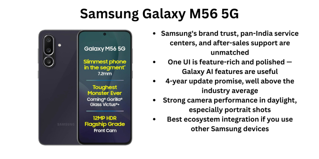 Samsung Galaxy M56 5G pros and cons