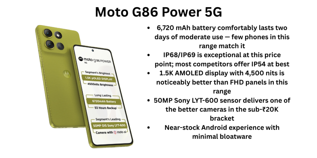 Moto G86 Power 5G pros and cons