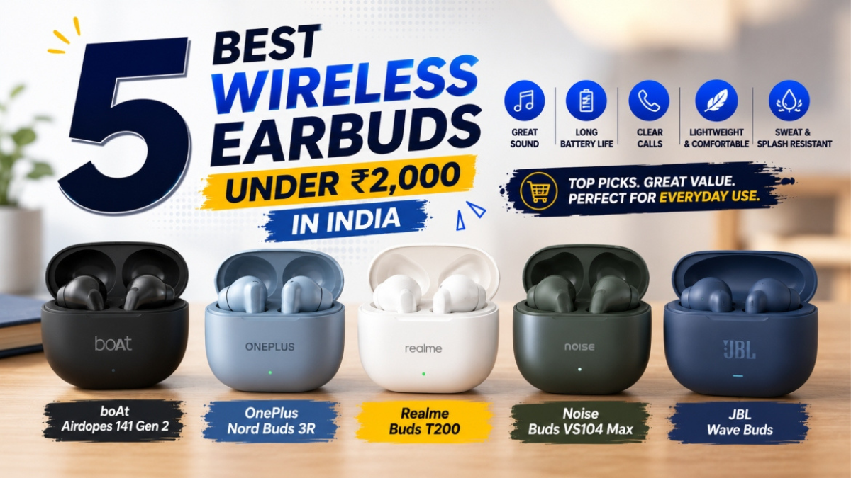 5 Best Wireless Earbuds Under ₹2,000 in India by user reviews