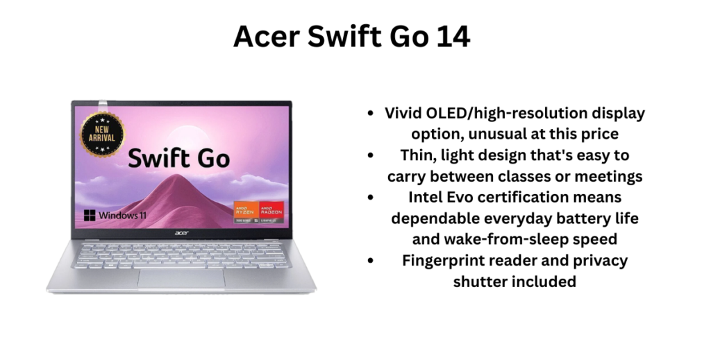Acer Swift Go 14 pros and cons
