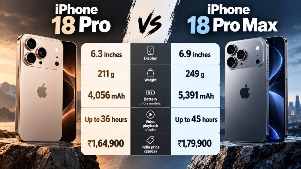 Specifications of iphone 18 pro and iphone 18 pro max